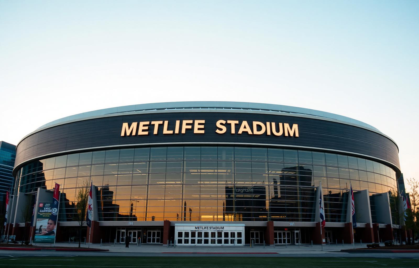 MetLife Stadium exterior in East Rutherford, New Jersey